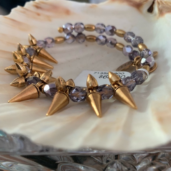 Alex and Ani Rafaellian Gold Spiked Bangle - Picture 3 of 5
